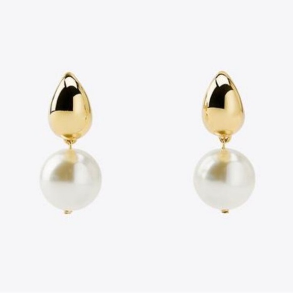 ZARA PEARL BEAD HOOP EARRINGS - Picture 4 of 6